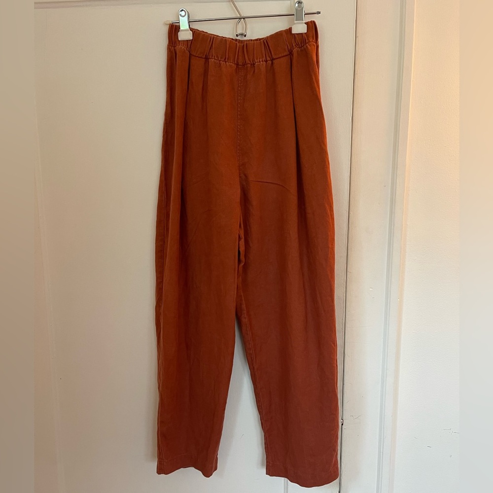Elizabeth Suzann Andy Trouser in Midweight Linen - Terra / S / Tall
